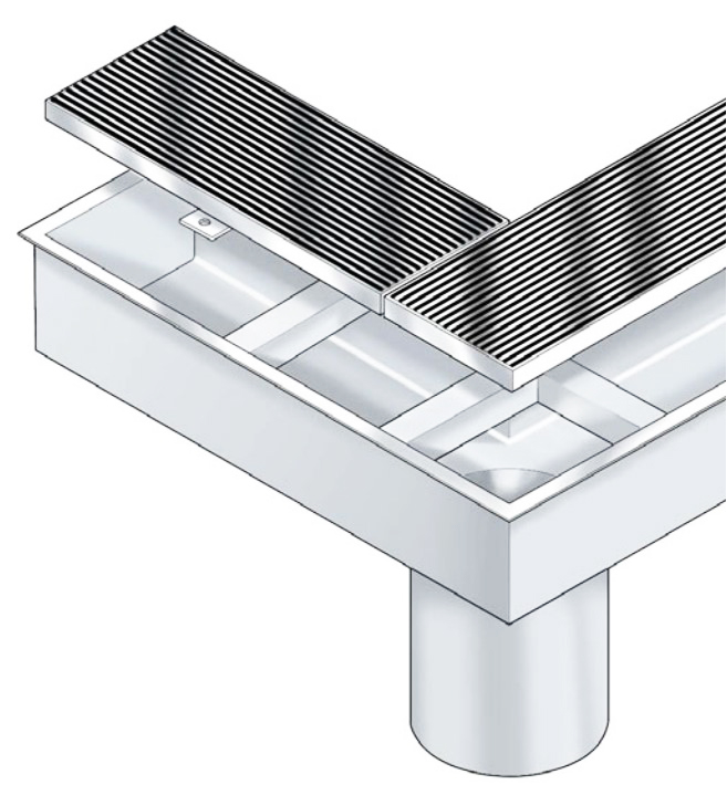 Drawing of channel and grating for firefighting lifts